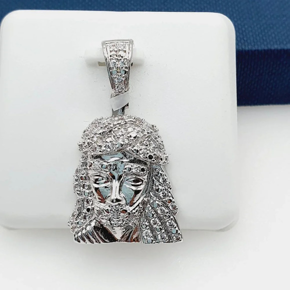925 Sterling Silver Plated CZ Pendant, INUS1BR069 - Picture 5 of 9